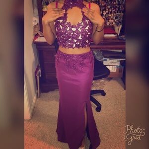 2 piece prom dress